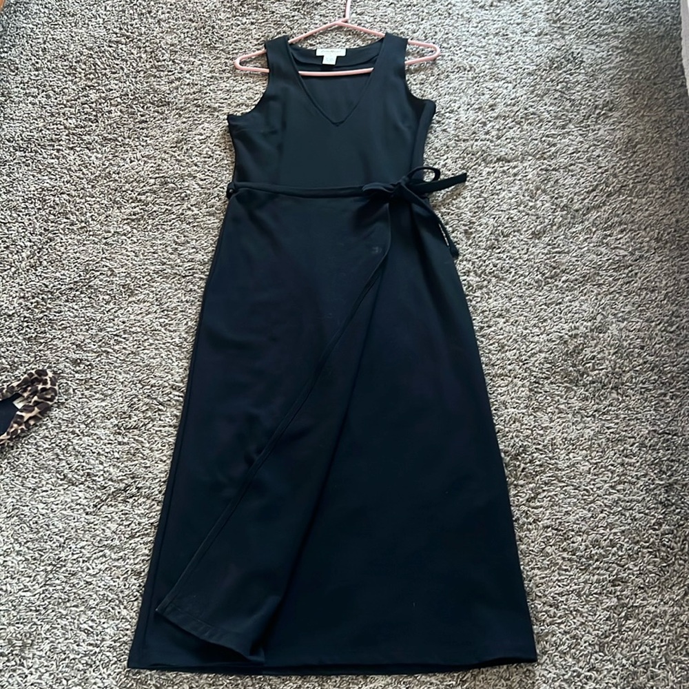Eddie Bauer black wrap dress size small petite